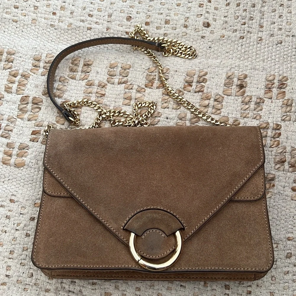 Banana Republic Italian Suede Accordian Bag